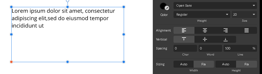 Horizontal alignment by example in Corel Vector