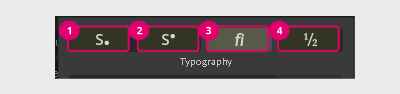 Typography advanced text settings