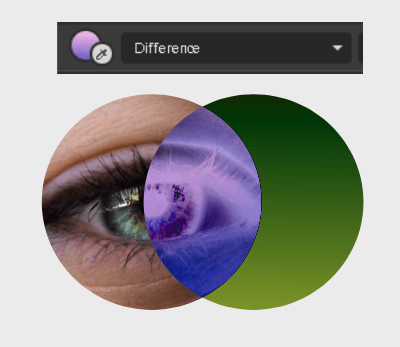 Difference blend mode example