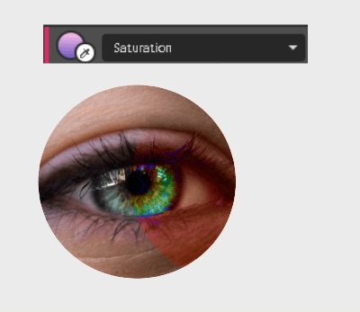 Saturation blend mode example