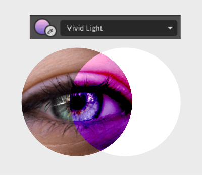 Vivid light blend mode example