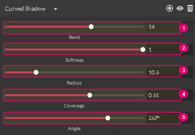Curved shadow controls