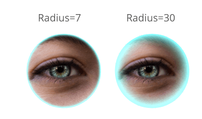 Inner glow effect, radius option