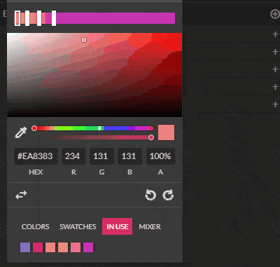 Intricate gradients from in use palette