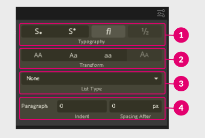 Advanced text settings in Corel Vector